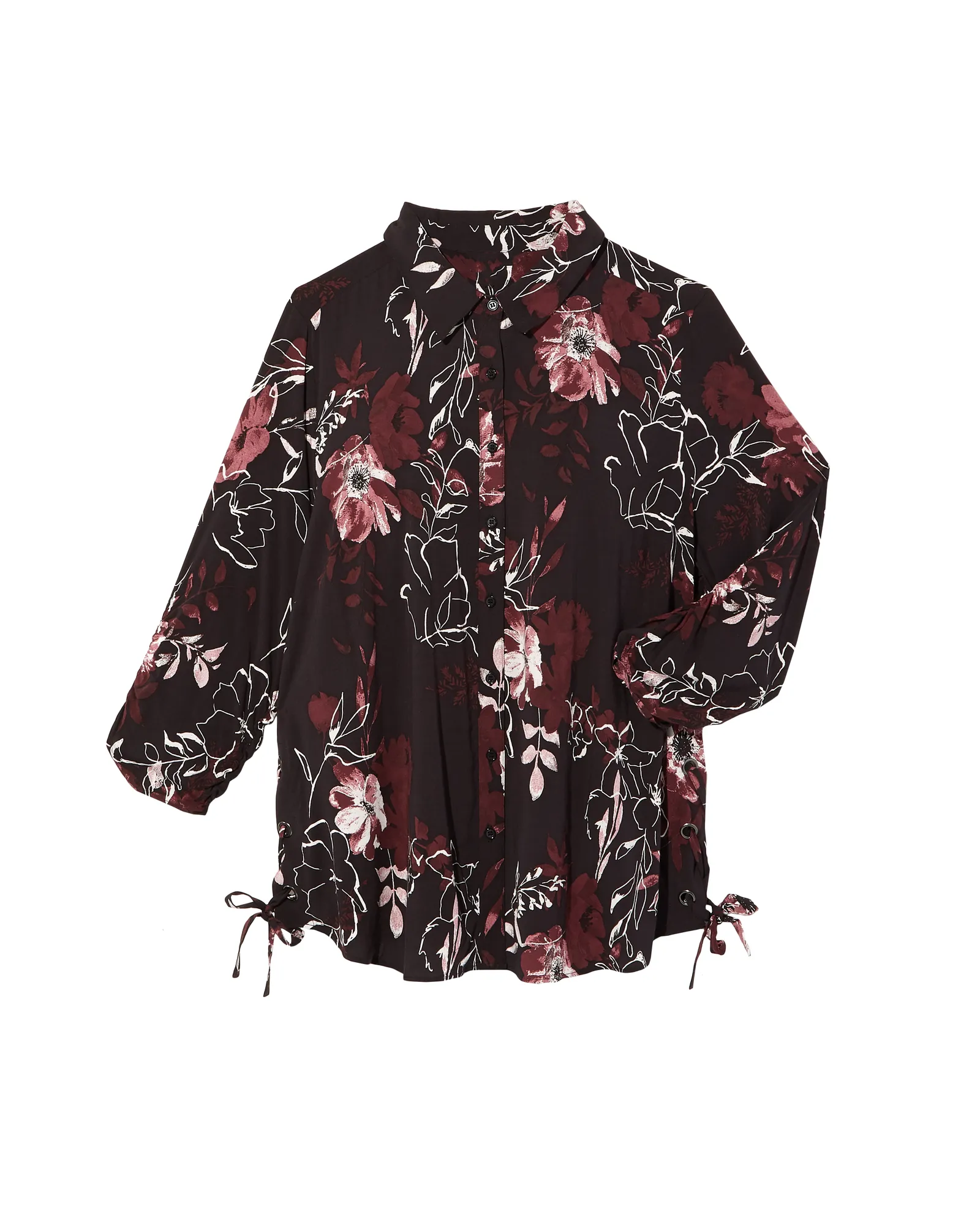 Hester Button Down | Black / Pink